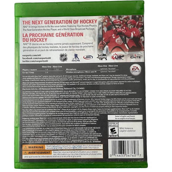 NHL 15 - XBOX ONE VIDEO GAME - Gently used - No scratches! - Picture 2 of 4